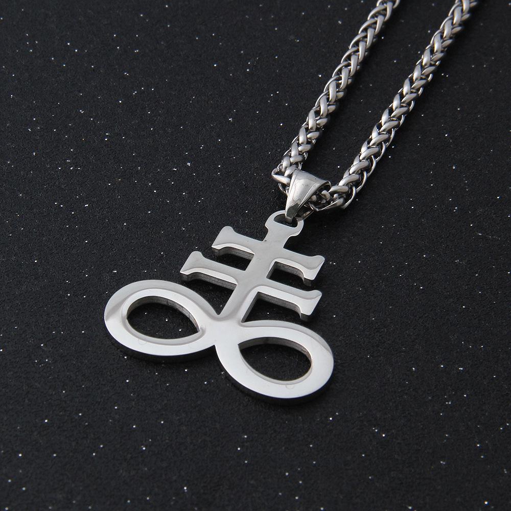 Мужское ожерелье из нержавеющей стали с крестом - Готические сатанинские демонические подвески-аксессуары - Альтернативные религиозные украшения