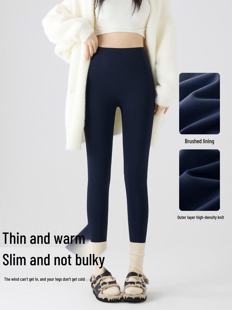 Женские матовые леггинсы для йоги с высокой талией - Плюс бархат, Утягивающие, С начесом для осени/зимы 2025