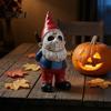 Милые Страшные Маскированные Гномы Хэллоуин Voorhees Смоляная Фигурка, Ужас Хоккейная Маска Статуэтка Гнома Прочная Для Внутренних Оконных Витрин с Ножом, Потрепанный