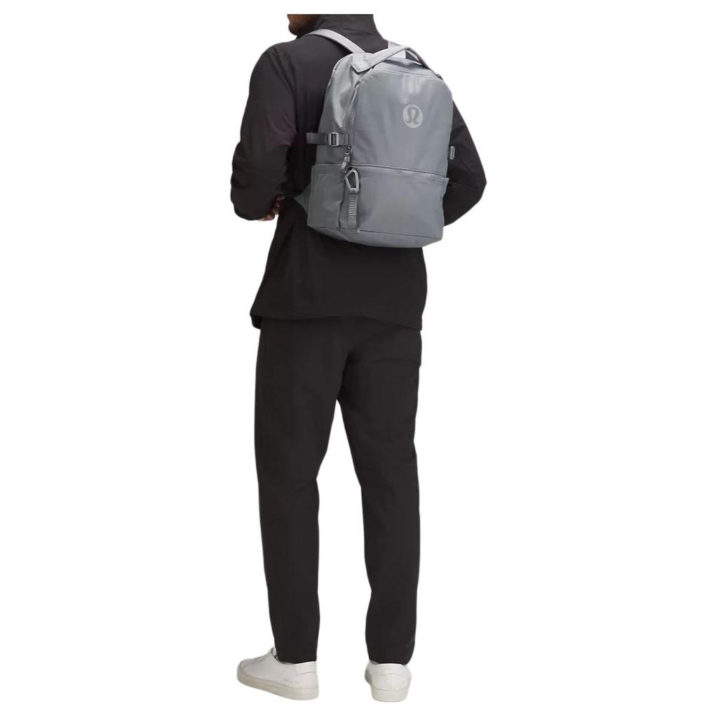 Lululemon New Crew 22L Brand Logo Zipper Closure Nylon Backpack Unisex Backpack Asphalt-Grey LU9B15S-035956