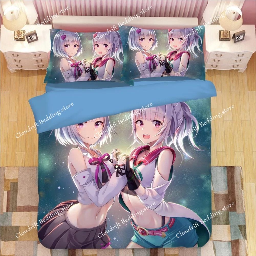 Манга DATE A LIVE Комплект постельного белья Япония Мультфильм Аниме Пододеяльники Наволочки Токисаки Куруми Комплект пододеяльника Постельное белье