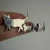 Очаровательная Брошь «Семья Кошек» Элегантная Металлическая Булавка Животное Для Повседневной Одежды И Формального Наряда Подарок Для Любителей Кошек