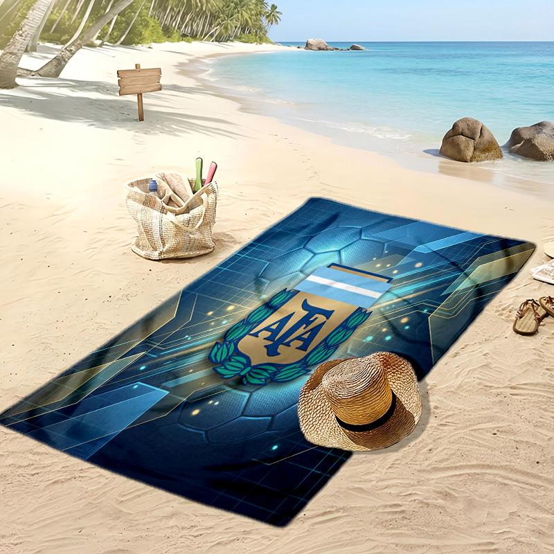 Argentina Football Print Beach Towel Quick Dry Super Absorbent Soft Bath Towel for Swimming Beach Travel Fan Souvenir Gift