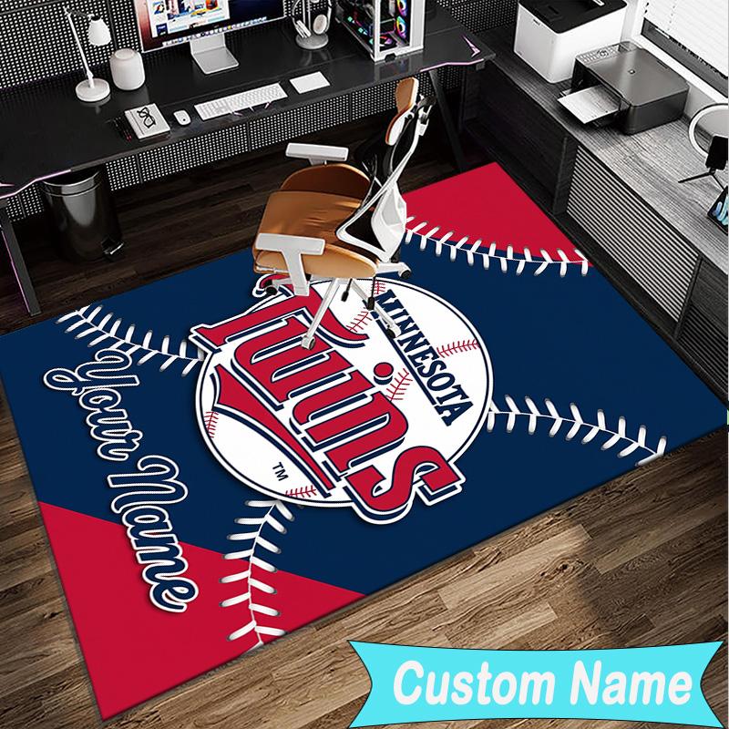 Custom Name Rug Neon Lights Minnesota Area Rug Suitable for Indoor And Outdoor,Carpets for Homes, Offices,Living Rooms,Home Decor,Christmas Gift