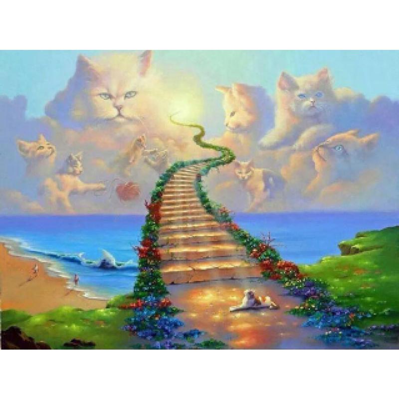 Diamond Embroidery Animal Craft Kit Full Square Round 5D DIY Diamond Painting Cat Mosaic  Needlework Home Decoration