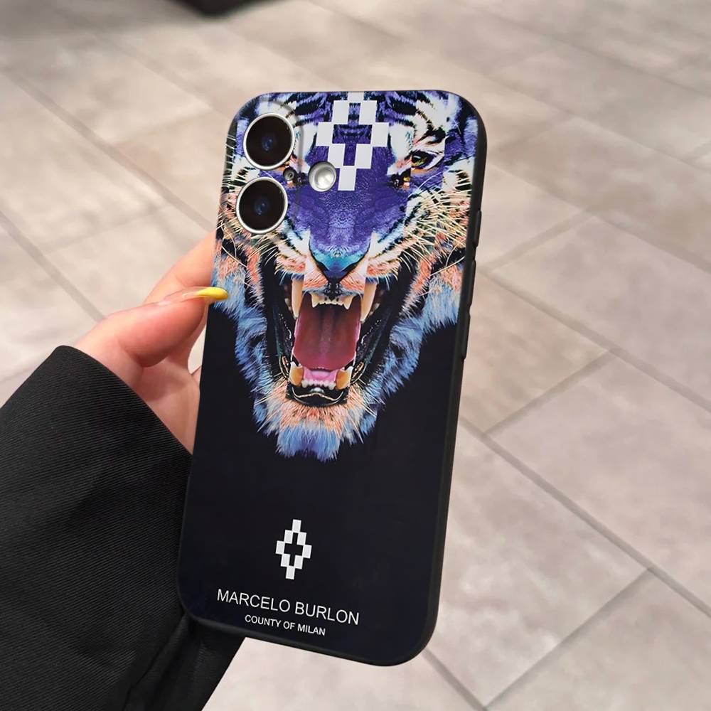 M-MARCELO B-BURLON Для IPhone 17 16 15 14 13 12 11 Pro Max 13 17Air Ударопрочные Мягкие Чехлы для Телефона Coque