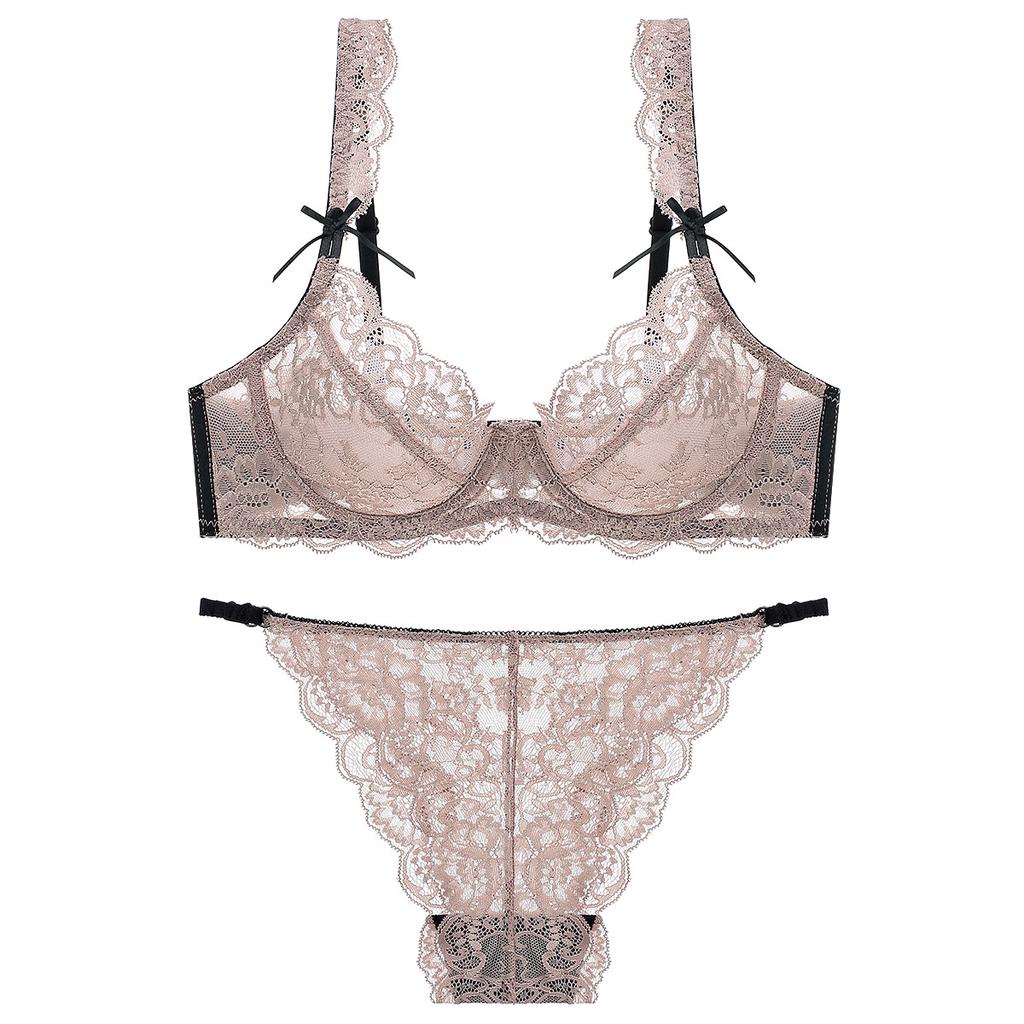 Французское сексуальное кружевное нижнее белье женское летнее ультратонкое дышащее большого размера нижнее белье большая грудь маленькая защита от провисания бюстгальтер