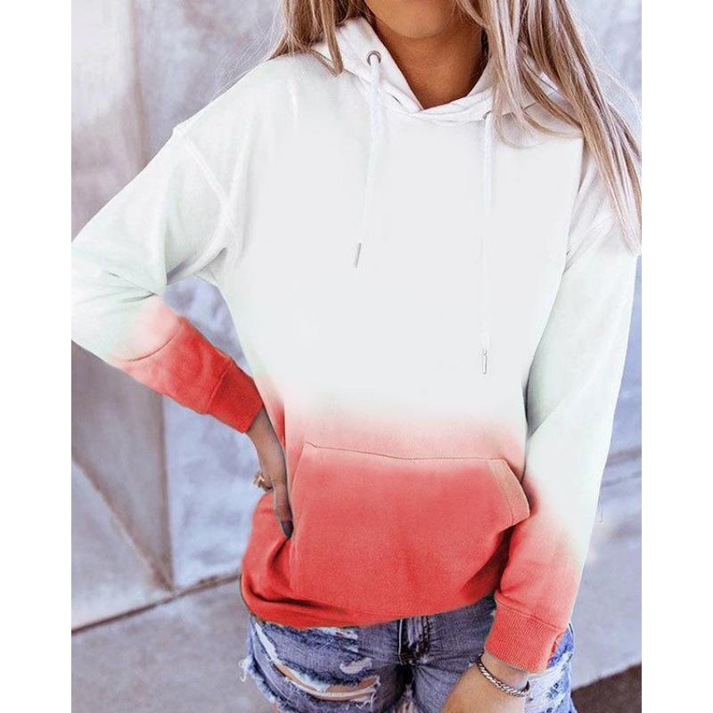 Весна Осень Цветные Блоки Печатный 3D Модные Повседневные Толстовки С Капюшоном Толстовки и Свитшоты (Женский)