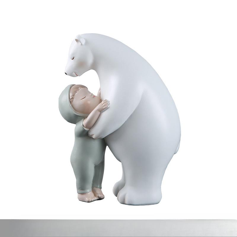 Европейские креативные украшения с полярным медведем, объятия медведя, украшения для детской комнаты, гостиной, украшения из смолы