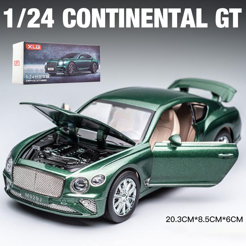 Масштаб 1/24 Bentley Continental GT, литая под давлением модель автомобиля, игрушечный автомобиль с откатным механизмом, звуком и светом для детей, коллекция подарков для мальчиков и девочек
