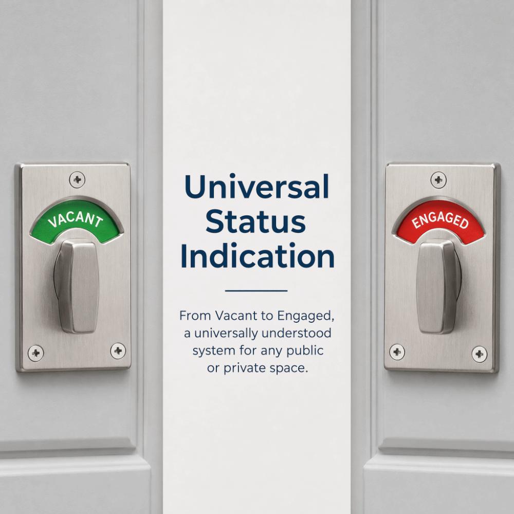 Secure Door Indicator Lock Stainless Steel Door Bolt Latch Privacy Door Lock Public Restroom