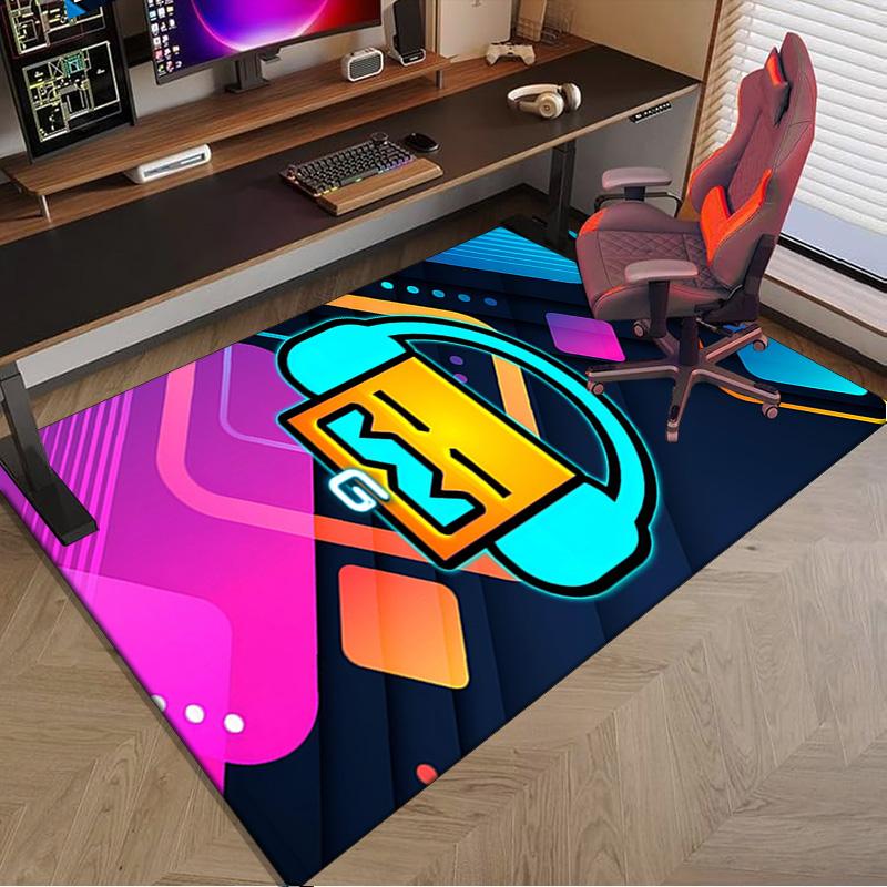 Geometry Dash: Dance To The Beat Area Rug Office rug, Chair Rug, Decor Carpet Livingroom bedroom Mat, Large Size Fan gifts Christmas gifts