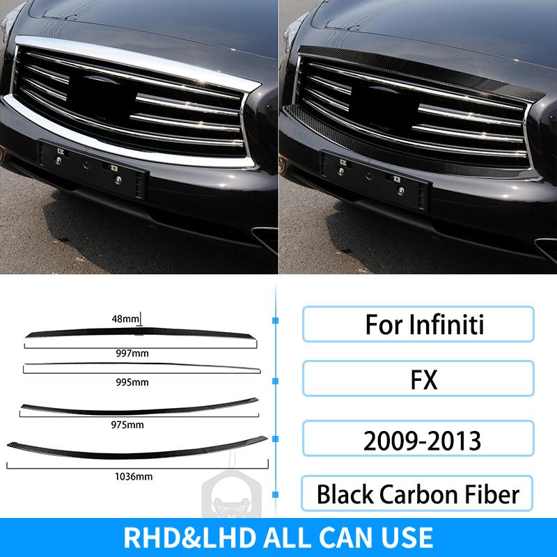 Для Infiniti FX 2009-2013 Рулевое колесо из углеродного волокна Радио Кондиционер Переключение передач Крышка подъемника окна Накладка Украшение