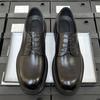 Круглые кожаные туфли мужские деловые деловые кожаные дышащие повседневные мужские кожаные туфли для поездок на работу свадебные туфли жениха толстые подошвы увеличение