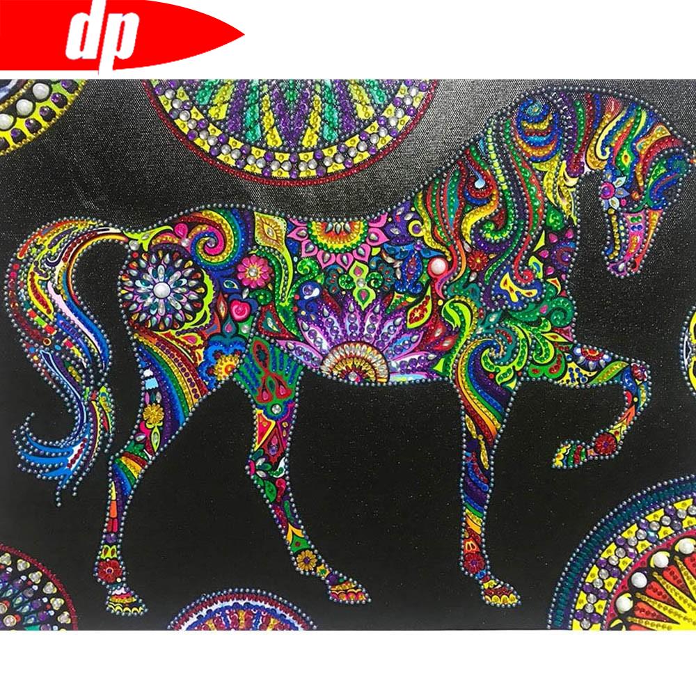 Diamond Embroidery Picture Of Horse Rhinestone Mosaic Colorful Cross Stitch