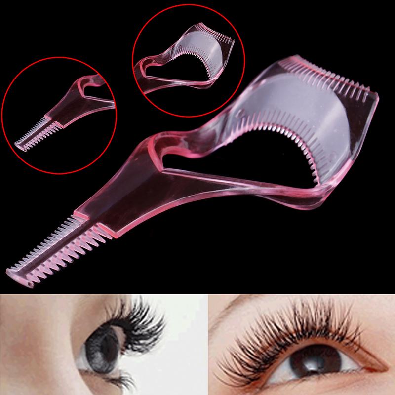 1 Pc 3 In1 Random Color Makeup Mascara Shield Guard Mascara Applicator Comb Eyelash Curling Eye Makeup Stencils For Tidy Makeup