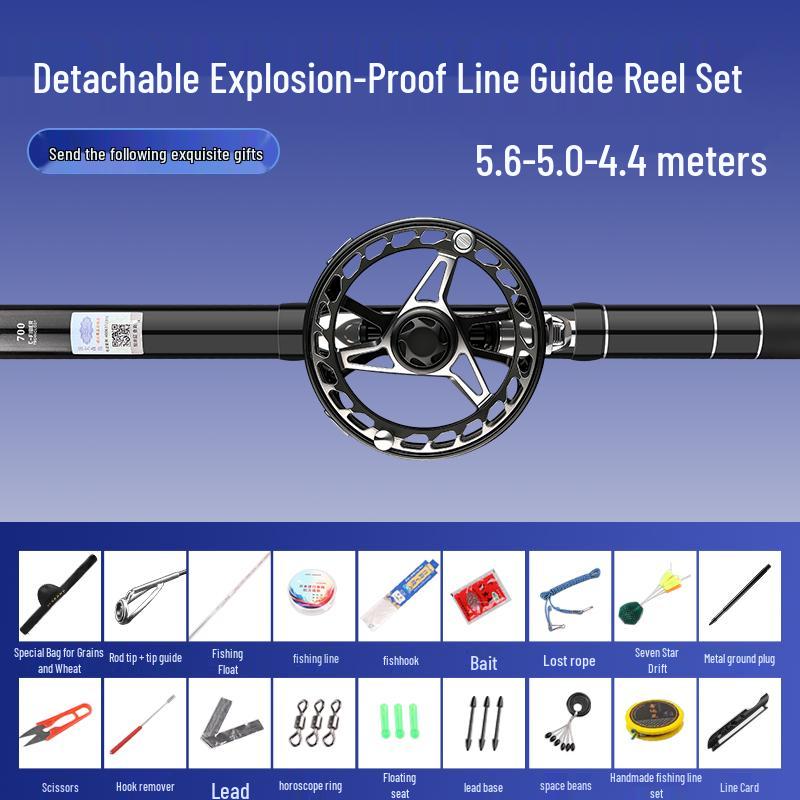 Super Hard 19-Tune Fishing Rod - Wheat & Corn Design, No-Cut Front-Casting, Lightweight Multi-Position Hand Rod Combo.