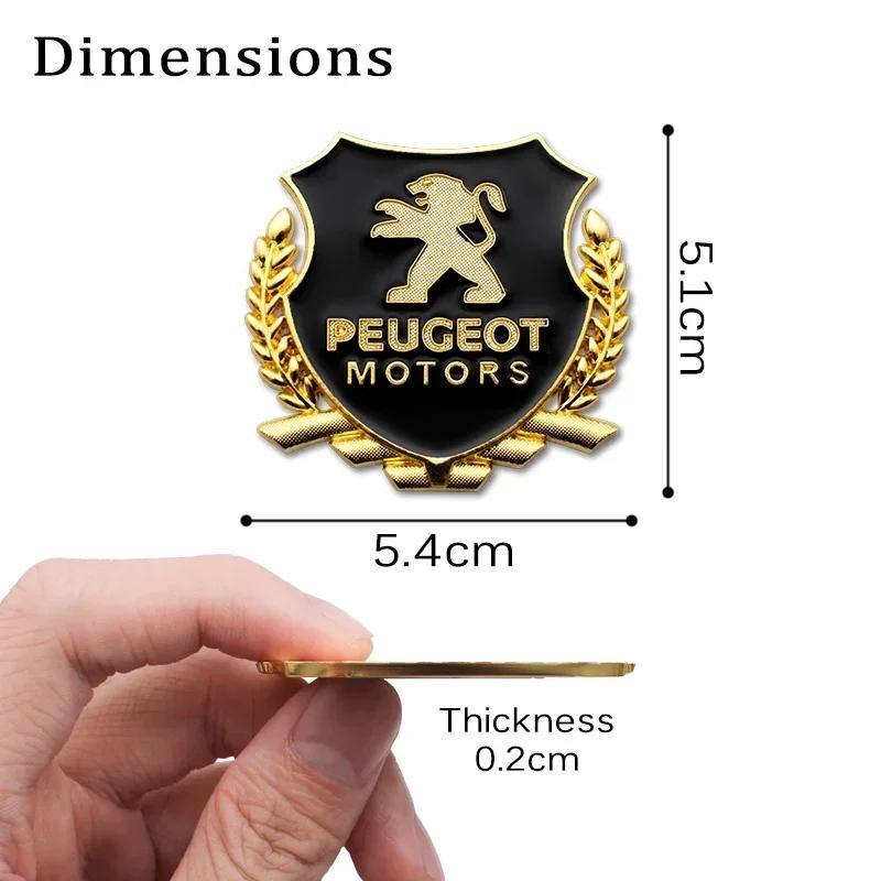 Car Accessories 2 PCS 3D Metal Car Badge Badge Sticker Decoration Decal for Peugeot 108 206 207 208 301 307 308 406 407 408 508