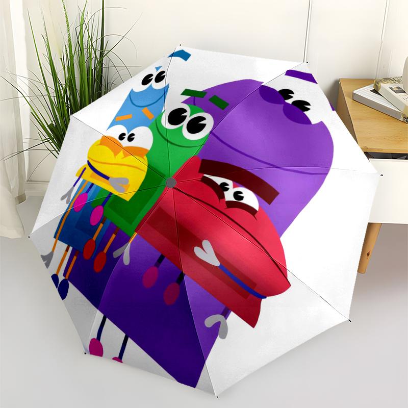 Спросите StoryBots Модный автоматический складной зонт с открыванием/закрыванием. Портативный и складной, идеально подходит для подарка, путешествий и повседневного использования.
