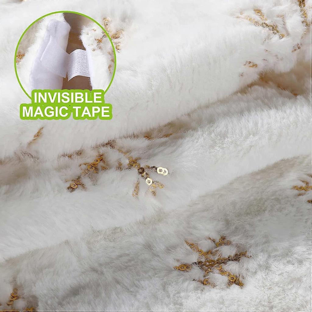 Christmas Gold 120cm Snow Sequin Tree Skirt