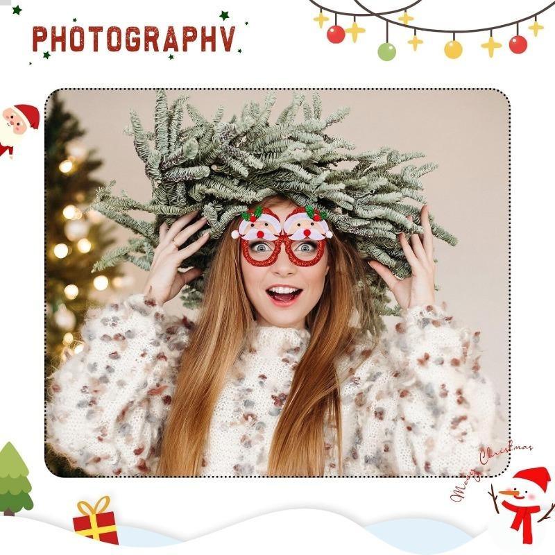 Christmas Novelty Party Glasses, Fun Xmas Eyewear Photo Props, Party Accessories for Family, Christmas Decor & Holiday Gift for Adults & Kids