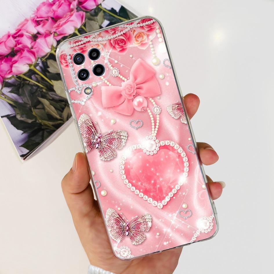 Чехол для Samsung Galaxy M32 SM-M325F Популярный Цветок Прозрачный Силикон Мягкий ТПУ Funda Для Samsung M32 4G M 32 GalaxyM32 Бампер