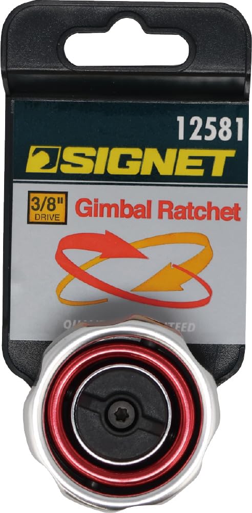 Трещотка с карданным шарниром SIGNET, привод 3/8" (красный) 12581