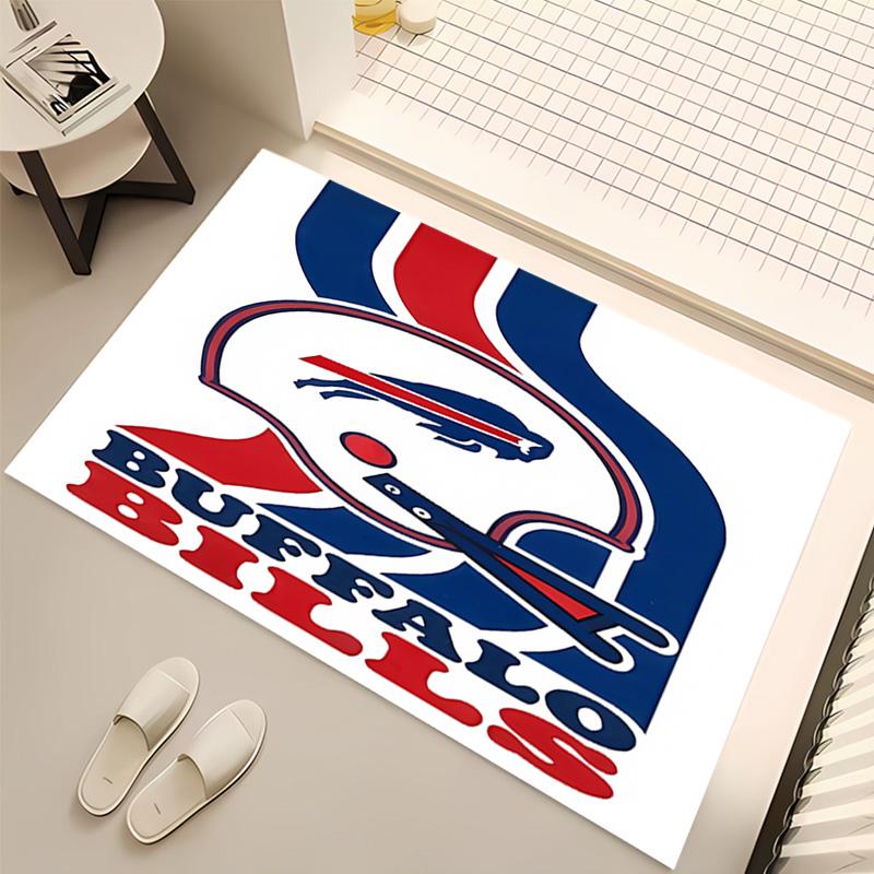1pc Buffalo Bill LOGO Print Area Rug - Soft, Washable Non-Slip Indoor Mat, Living Room, Home Office Decorative Rug,Office Decorative