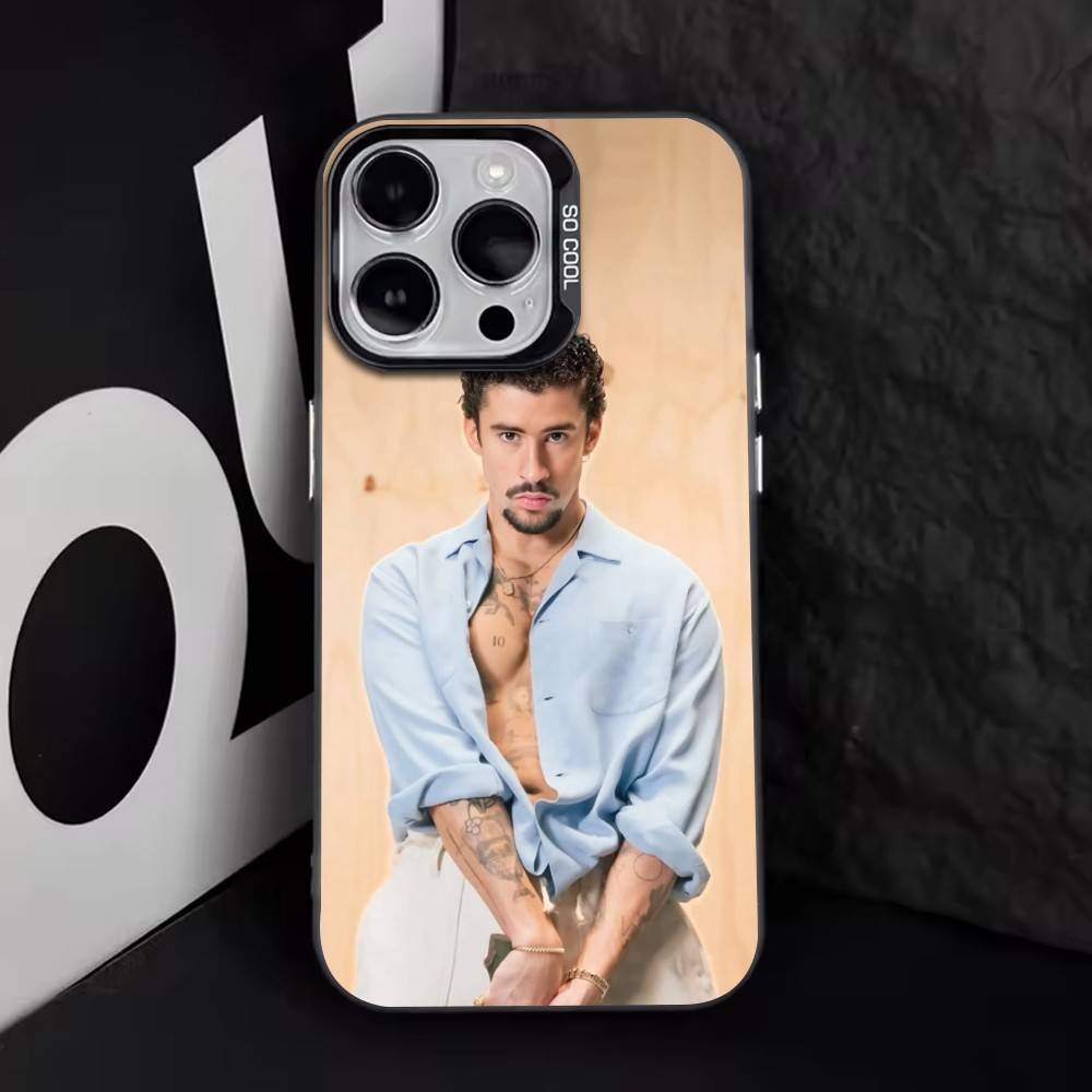 Bad Bunny Phone Case For iPhone 17,16,15,14,13,12,11 Plus,Pro Max,XS,Colorful Silver Black Cover