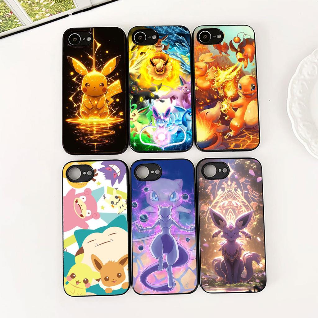Casing for Apple iPhone 16 14 15 Plus 11 Pro Max 16E ProMax + 16Plus 15+ 14+ Phone Cover Soft Case Cartoon P-Pokemons P-Pikachus