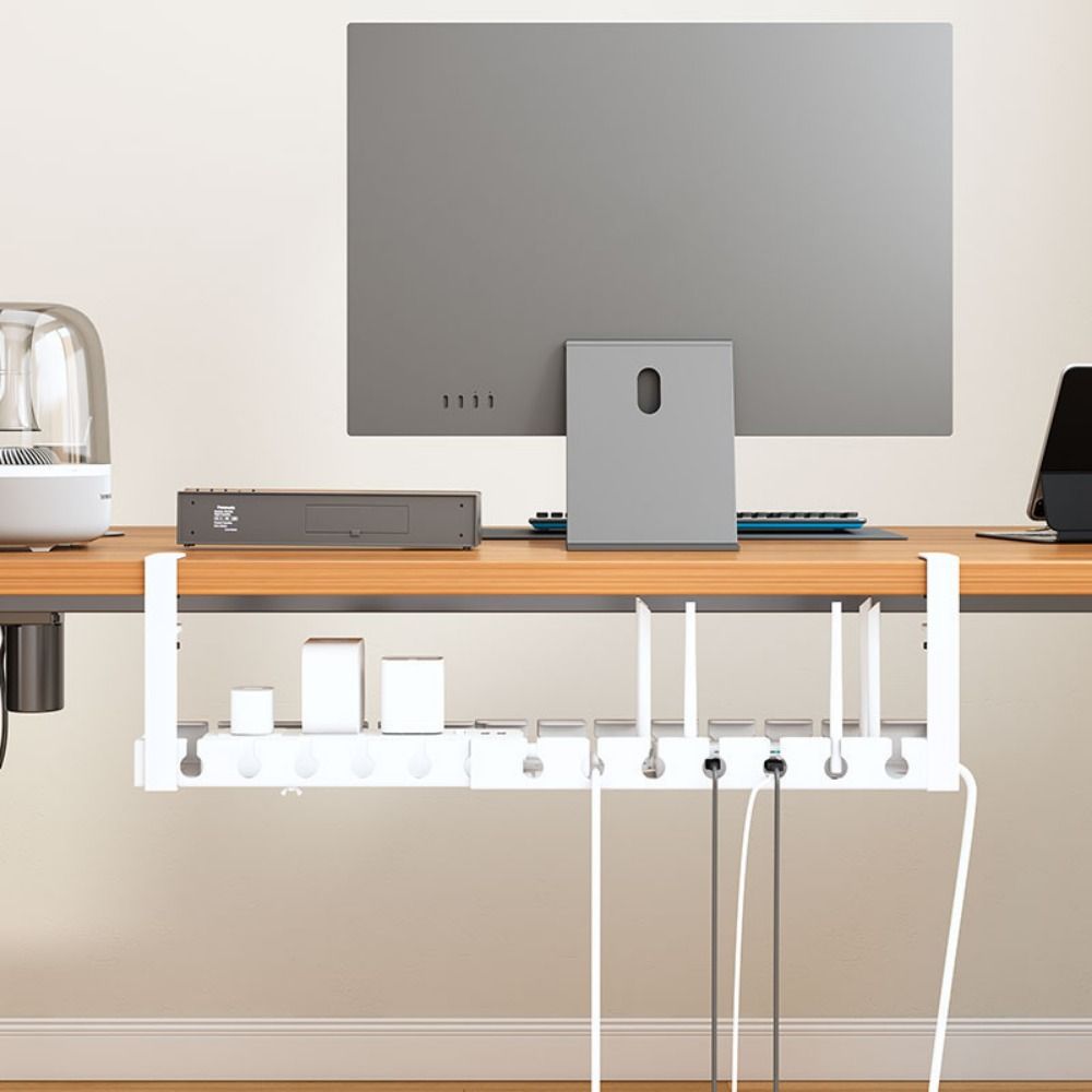 No Drilling Retractable Cable Storage Rack Space Saving Metal Cable Tray  for Home