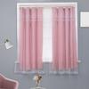 90cmx150cm Lace Curtains Double Layer Polyester Living Room Hanging Curtain Window Decoration Blackout Drape Romantic