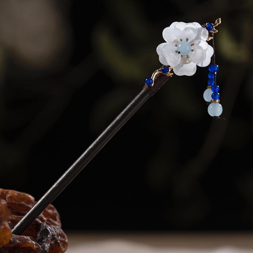 Wooden Flower Hair Forks Handmade Hairpin Chopstick Hair Ornament Hanfu Hair Bun Wedding