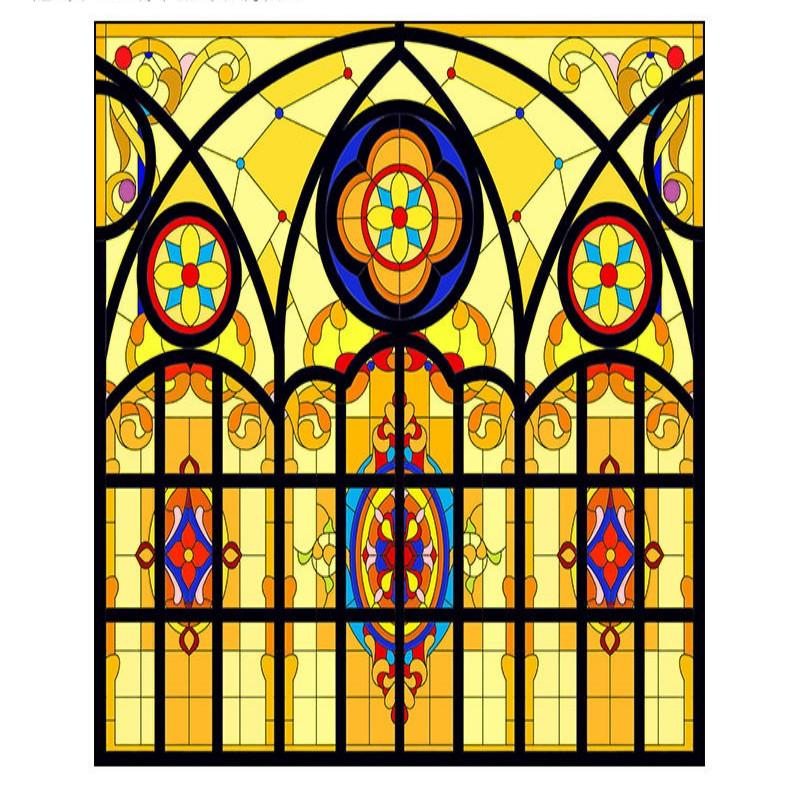 Витражная пленка для окон, непрозрачная матовая защита конфиденциальности, многоразовое съемное покрытие для церковного окна для домашнего декора