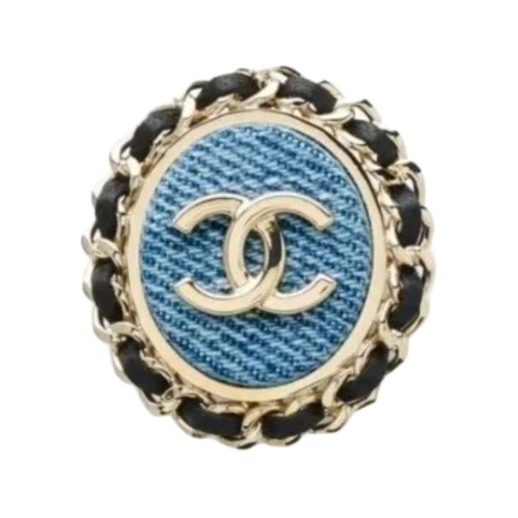 Chanel 25P Spring Summer Woven Design Brooch Unisex accessories Blue AB-25P-051