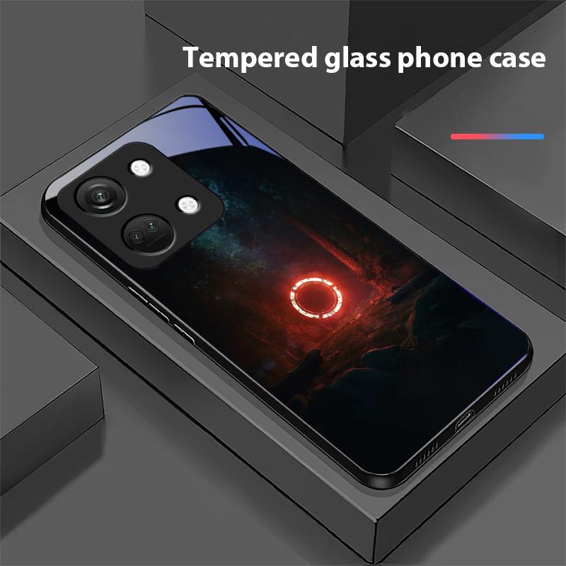 Космическая планета для OnePlus Nord 3 5 6T 7 Pro 8 12 10T Reno8 Lite 5G 10R Nord N30 Чехол для телефона из закаленного стекла с твердым корпусом Черный