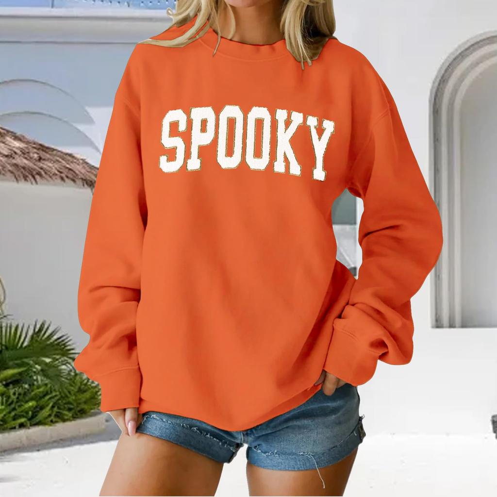 Women's Round Neck Printed Tops Cotton Casual Fashion Long Sleeve Pullover Top Blouse