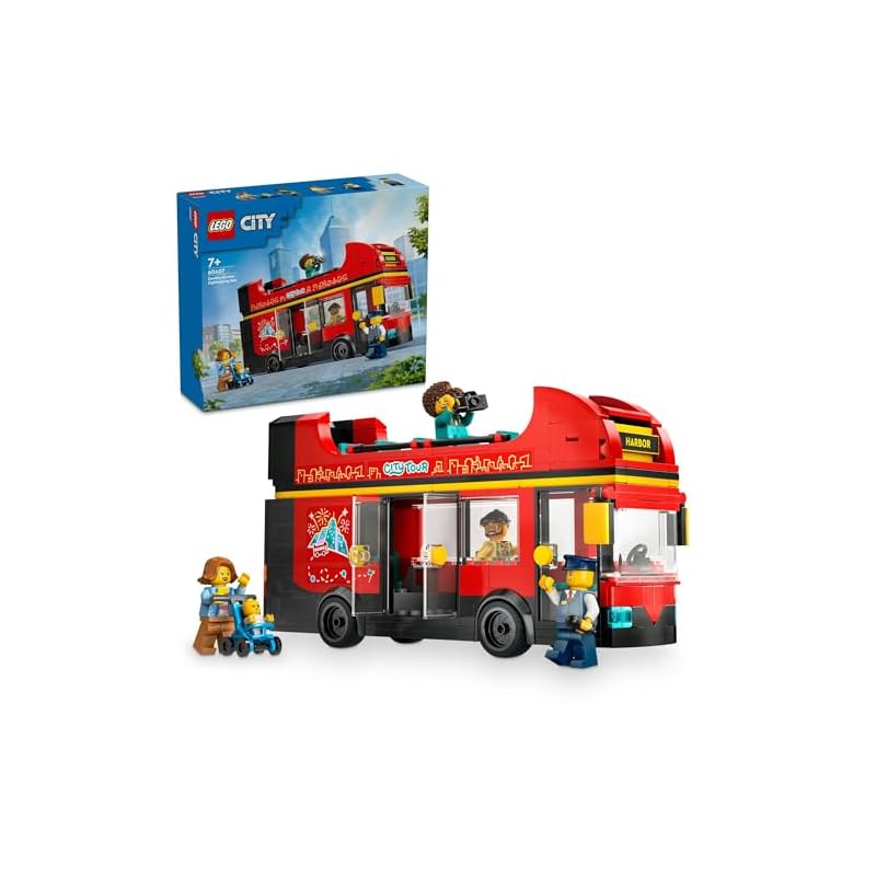 Игрушка LEGO City Красный Двухэтажный Автобус - Подарок на День Рождения, Строительные Блоки, для Мальчиков и Девочек, Возраст 7, 8, 9, Ученики Начальной Школы, Транспортное Средство, Машина,