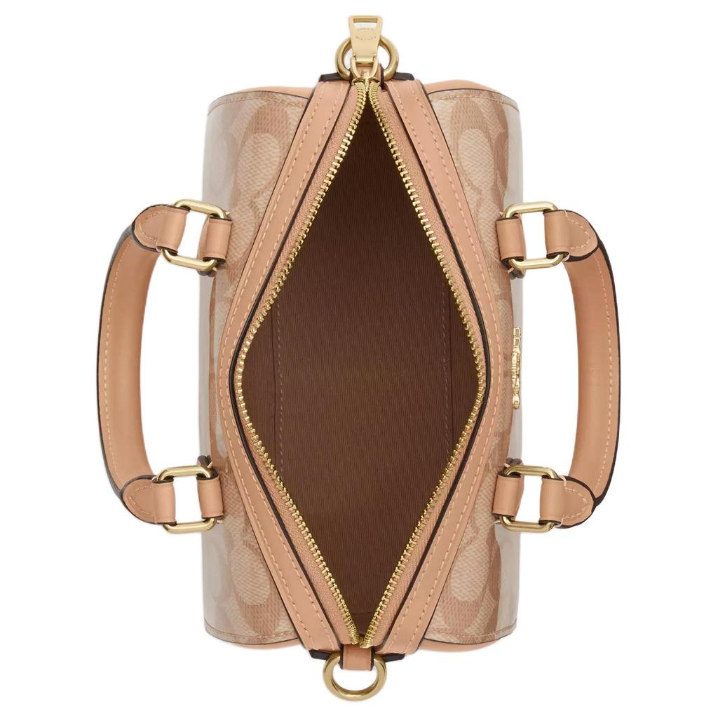 Coach Roan 17 Logo Print Coated Canvas Shoulder Crossbody Handbag Small Women handbags Brown CAL20-IMEQO