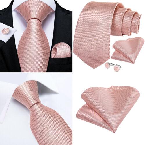 Шелковый мужской свадебный галстук персиково-розовый однотонный подарочный галстук носовой платок запонки набор формальный