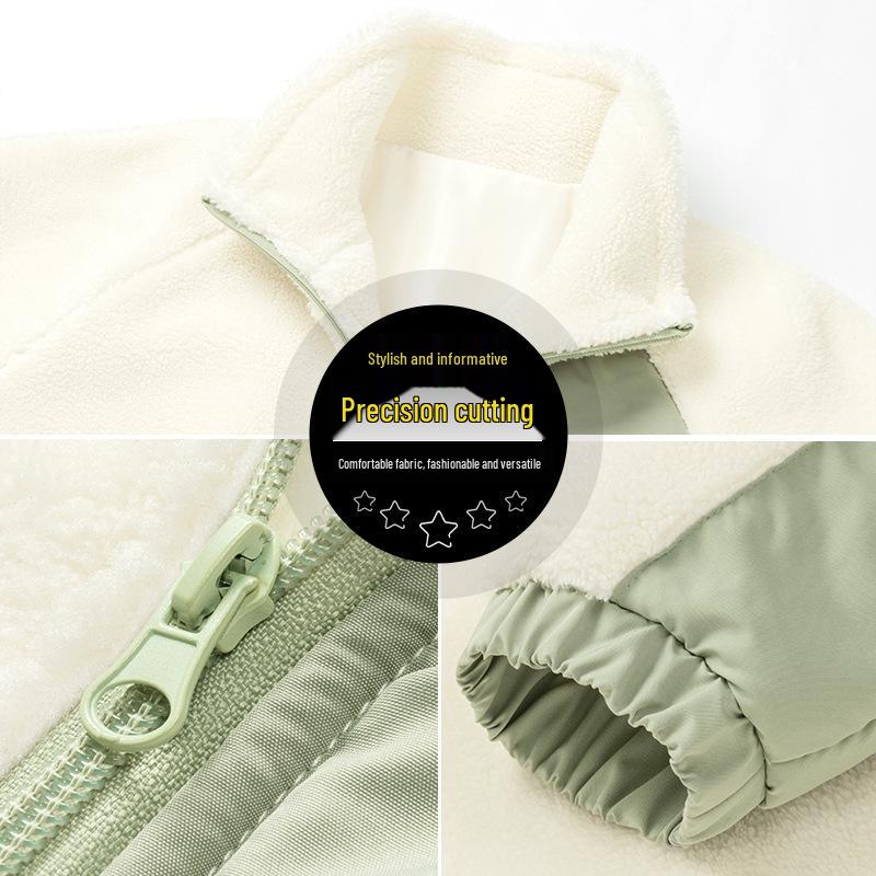 Модное пальто из натуральной шерсти ягненка в корейском стиле: Свободный, универсальный и мягкий для весны и осени