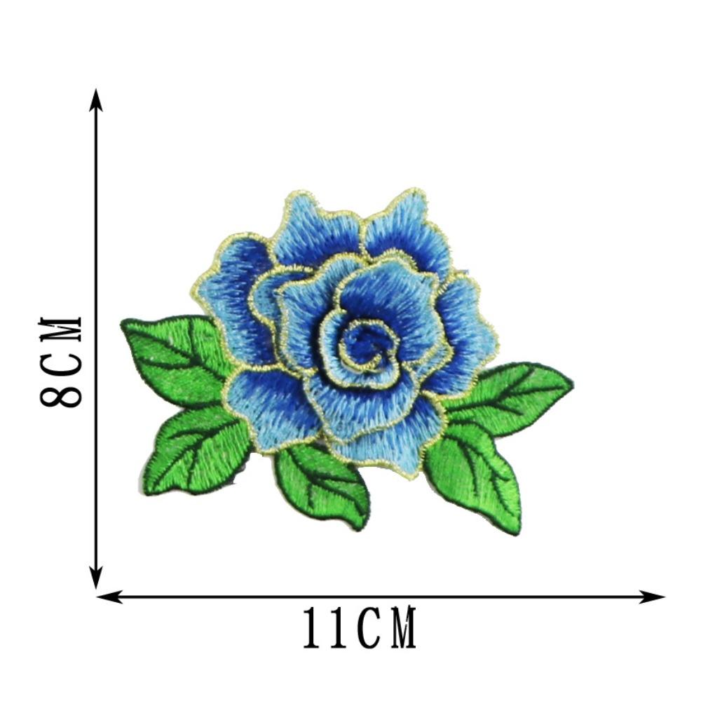 DIY Handmade Embroidery Flower Patch Polyester Fiber Floral Patches Embroidery Repair Patch Jeans