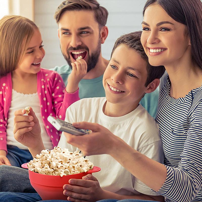 Кухонное ведро для попкорна для микроволновки, силиконовый DIY-мейкер для попкорна с крышкой, тарелка для чипсов и фруктов, высококачественные простые инструменты, попкорн
