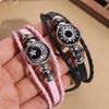 Luminous Couple Bracelet Three-layer Bead Woven Bracelet Unique Leather Bracelet  Couple