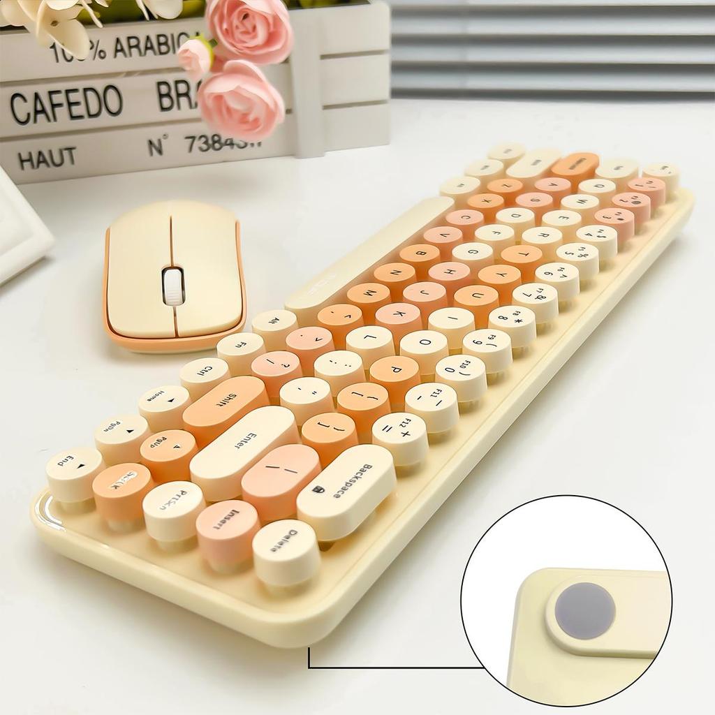 Mofii Наборы беспроводной клавиатуры и мыши 2,4G. Красочная клавиатура и мышь, комплект клавиатуры для нескольких устройств, совместимый с настольным ноутбуком.