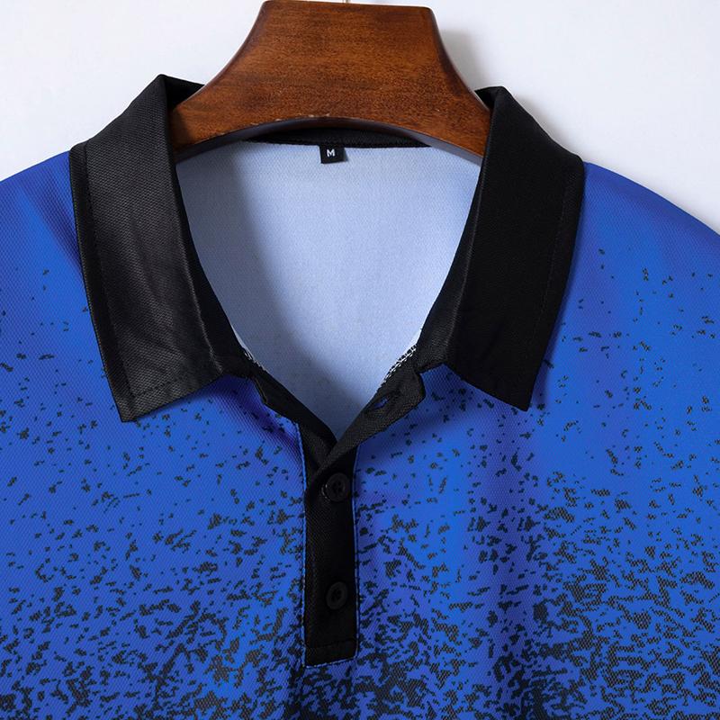 3D цифровая печать градиент цвета короткий рукав рубашка поло с лацканами мужская повседневная мода 100% полиэстер гольф рубашка поло топы