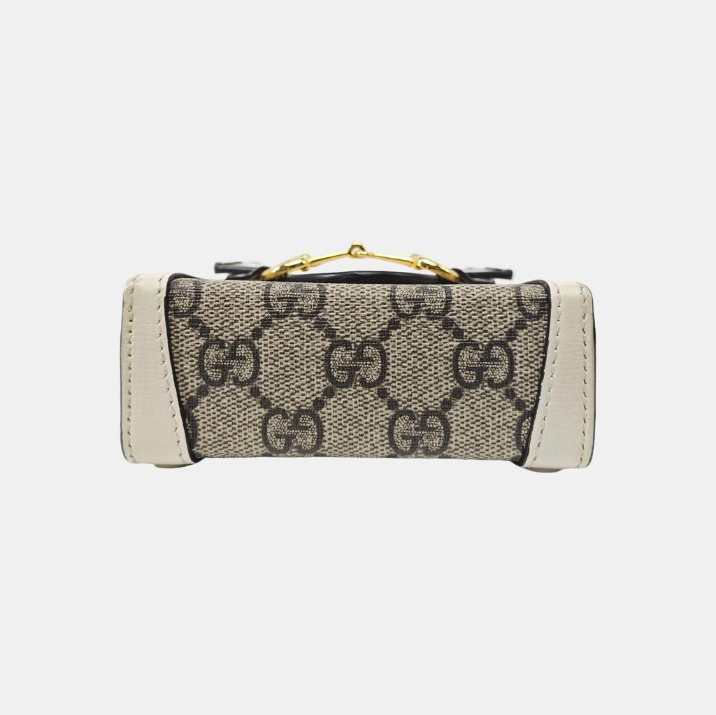 [Pre-Owned] Gucci Horsebit 1955 Mini Bag 'Beige/Ebony/White' - Very Good #XPZU1A