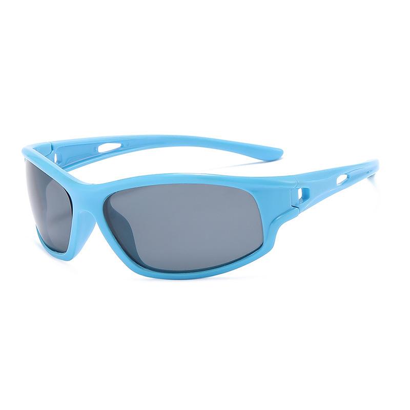Youth Outdoor Sports Sunglasses Children's Soft Silicone Polarized Silver Cycling