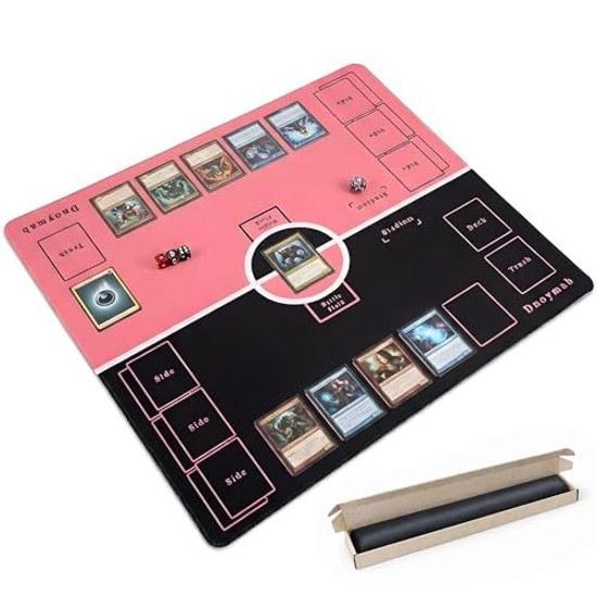 Full-size play mat 6060cm no creases TCG rubber card games trading 2 players non-slip fully stitched lightweight portable storage bag (lightweight 2mm
