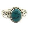 Silver Ring 'Heaven' Turquoise Silver - 11x9 Mm